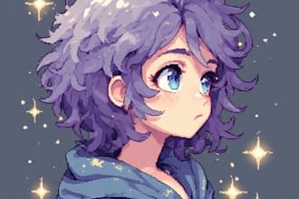 game character portraits and pixel art design