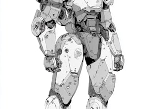 do anime style mecha robot illustrations