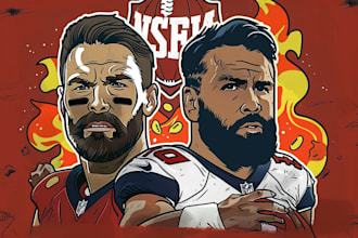 design cartoon caricature for football nba nfl sport tshirt
