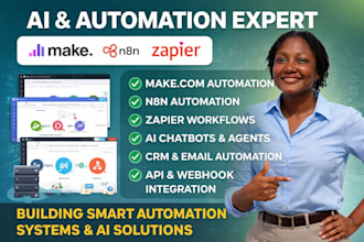 do API integration, automation, webhook, make, n8n, airtable, slack