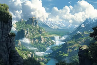 create fantasy background and landscape