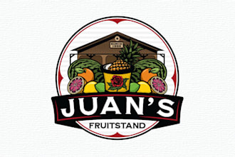create a high quality beverage and fruit logo design