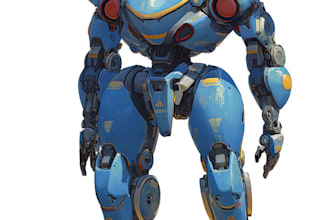 draw anime style mecha robot illustrations