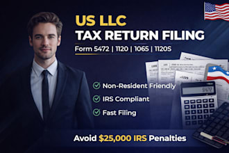 file US llc tax returns 1120, 5472, 1065, 1120s for non residents
