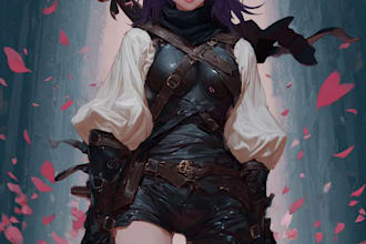 draw fantasy character art or game fan art illustration