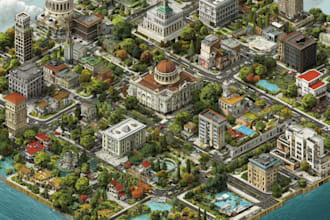 create a isometric map vector illustration