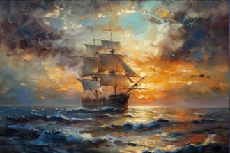 create ship oil painting for you