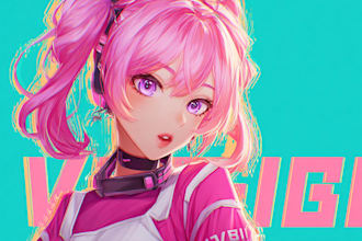 design cute vtuber logo for your vtuber twitch streamer