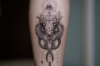 create an amazing custom tattoo design with my experience