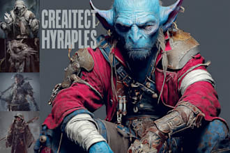 create fantasy, sci fi, character with hyperrealistic style