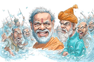 draw custom caricatures and political satire illustrations