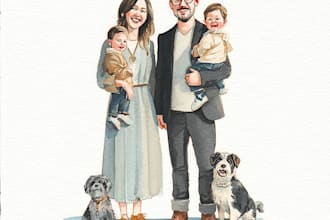 create custom watercolor house portrait or pet painting