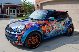draw car wrap, van wrap design vehicle wrap