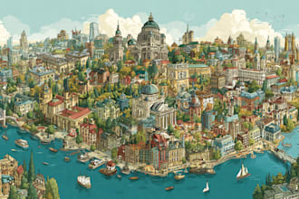 draw a custom illustrated map of any country, city or place
