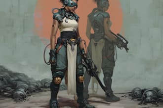 design futuristic sci fi character illustration