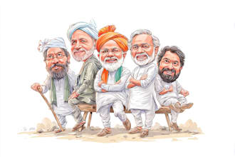 design hilarious political cartoon of leaders