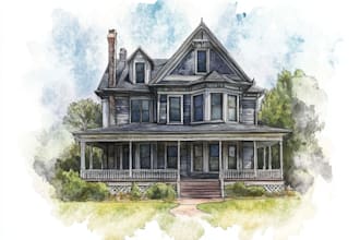 paint watercolor house portrait