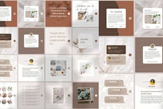 design german instagram carousel social media post pinterest pin canva templates