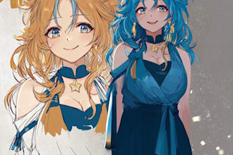 draw live2d anime character for vtuber