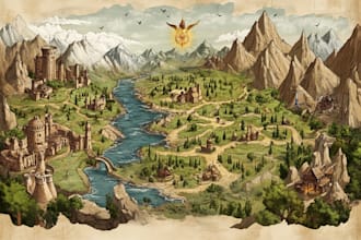 fantasy map illustration for map