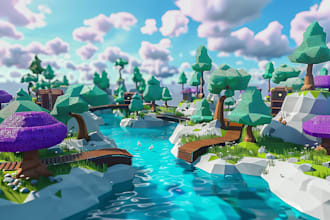 build high quality low poly roblox maps for you