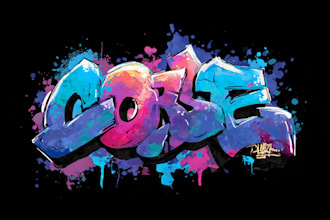 design a custom graffiti logo, street art