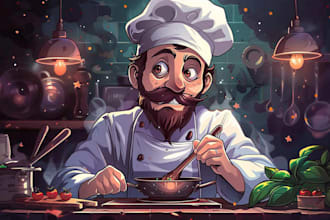 create cartoon background illustration
