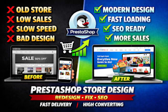 design, redesign, customize and fix your prestashop store professionally