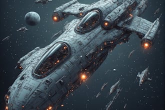 design spaceship, sci fi illustration and sci fi art