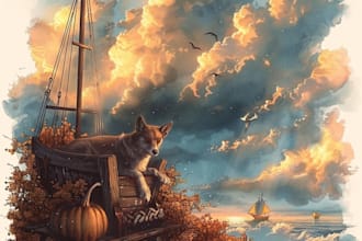 draw atmospheric illustration for you