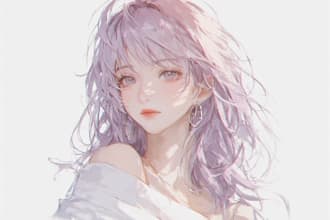 make anime drawing with anime art style character