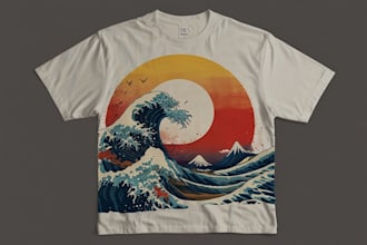 make a japanese style t shirts artwork
