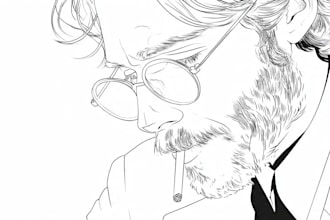 create vector line art illustration