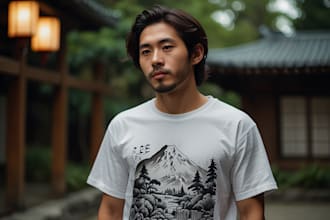 illustrate a japanese t shirt illustration