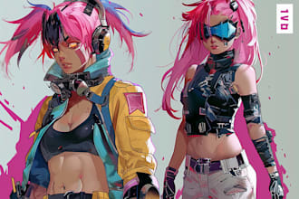 create cyberpunk character art