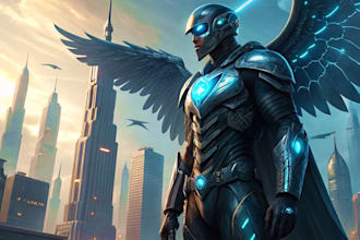 draw your fantasy science fiction superhero character