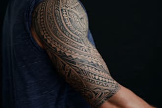 create your custom tribal polynesian tattoo sleeve