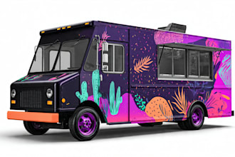 create food truck wrap design, food trailer wrap design