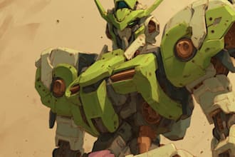 design a cute or futuristic robot character illustration