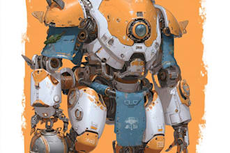 do anime style mecha robot illustrations