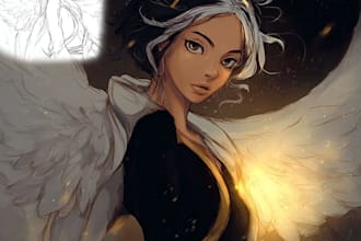 draw custom manga character art anime style art manga