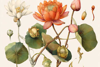 create a botanical illustration in the traditional