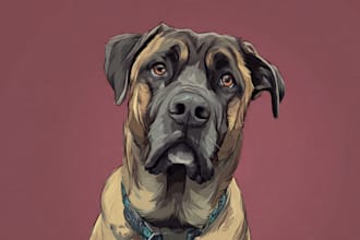 draw an awesome pet cartoon portrait
