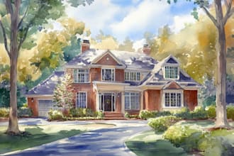watercolor a house portrait