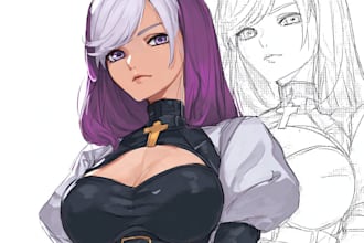 draw lewd, ecchi, nsfw anime style character