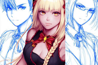 draw your anime characters illustration