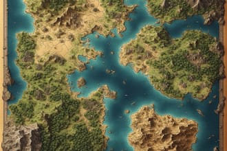 draw a custom map for fantasy, scifi, book or boardgame