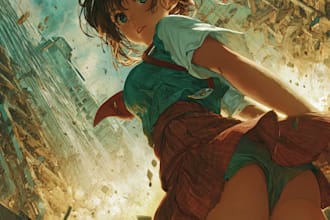 make illustration in anime or manga style