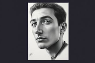 traditionally draw your picture using charcoal pencil