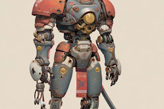 draw high quality mecha concepts